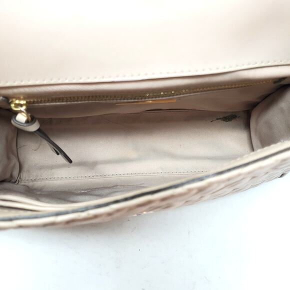 Tory Burch Fleming Convertible Medium Shoulder Bag Quilted Leather Beige Heron - Picture 7 of 14